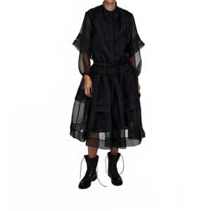 NEW RABENS SALONER falka organza skirt in black